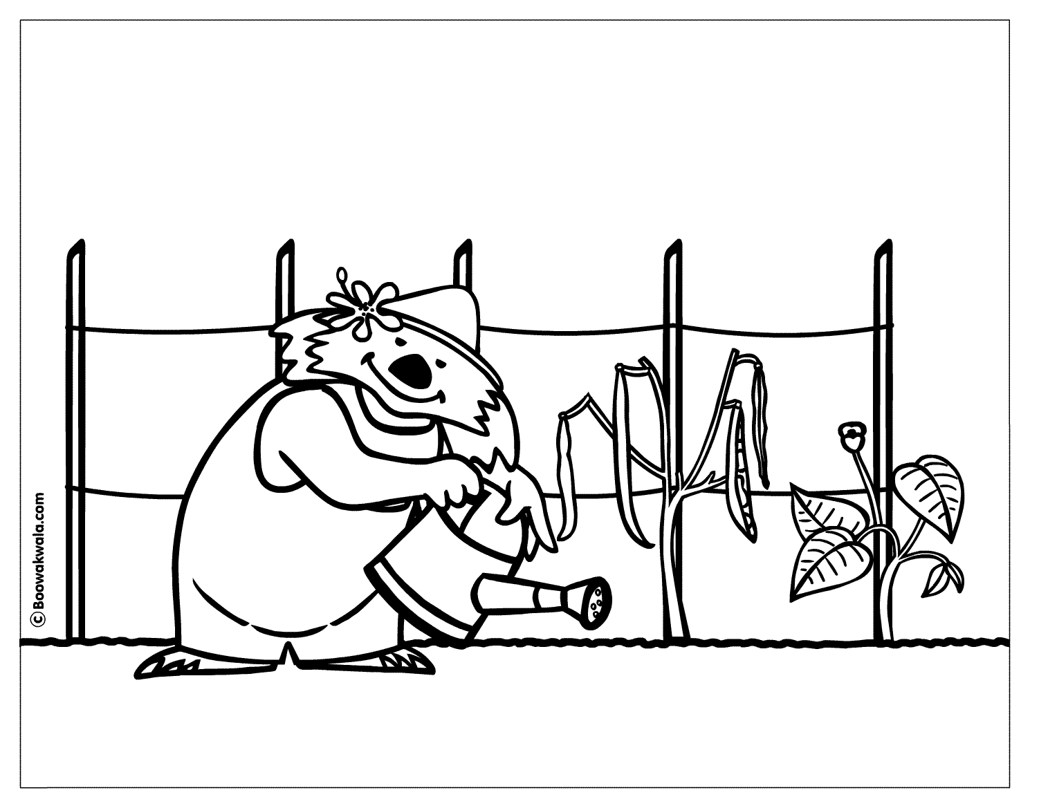 Watering the Garden Coloring Page